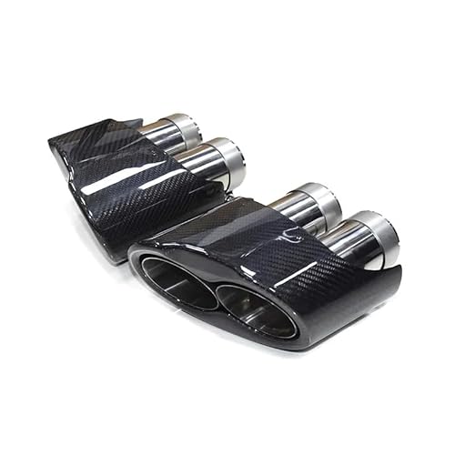 2ピース/ロット RS3 RS4 RS5 RS6 RS7 に適合する A6 に適合する A7 に適合する A5 排気チップ カーボンファイバー 車用排気管 テールパイプ マフラーチップ ノズル 車用マフラーカッター(Style D)