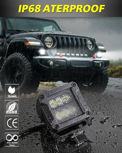 Image of 3 Inch LED Pods 120W CREE LED Cubes 3x3 Offroad Driving Lights | Driving Combo Low Beam, High Intensity CREE LEDs Square LED Cube Lights Ditch Fog Reverse Lights for Truck Pickup UTV ATV