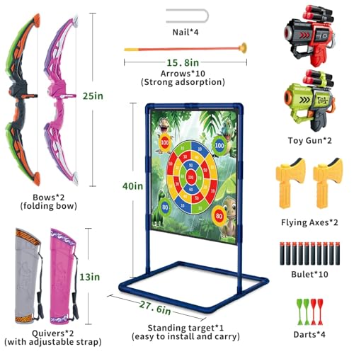 Infowush INFOJH023-N1 4-In-1 Bow And Arrow Set For Kids, 2-Pack Led Light Up Archery Set thumb #7