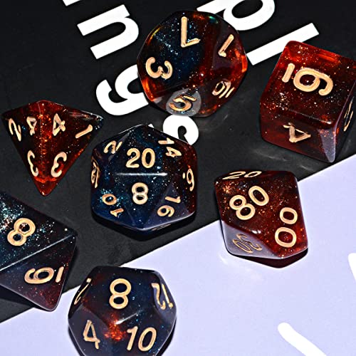 Galaxy Dice Set| Blue Red Dnd Dice Set For Board Game #TOP2