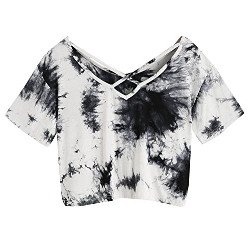 SweatyRocks-Womens-Tie-Dye-Criss-Cross-Back-Short-Sleeve-Crop-Summer-T-Shirt SweatyRocks-Womens-Tie-Dye-Criss-Cross-Back-Short-Sleeve-Crop-Summer-T-Shirt