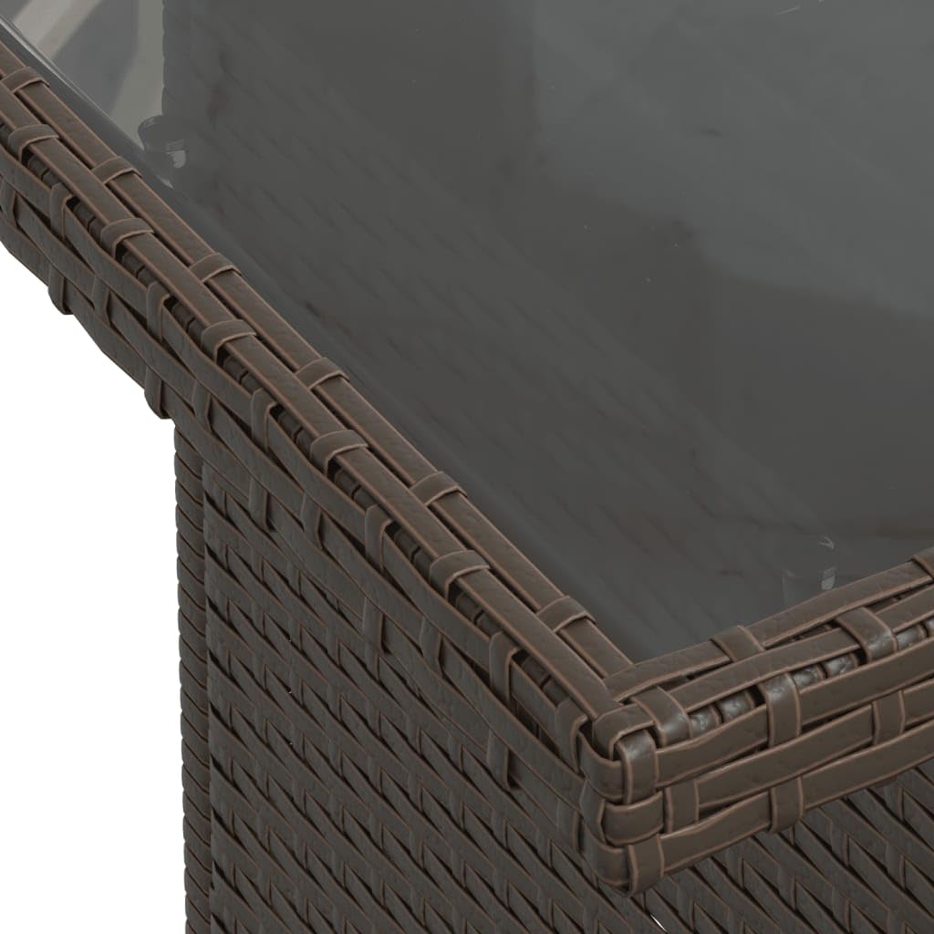 Set Divani da Giardino 5 pz con Cuscini Marrone in Polyrattan Resistente Alla Protezione Degli Agentia Atmosferici per Relax Pranzo e Conversazione in Veranda Balcone Patio