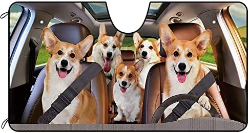 BAGEYOU Auto-Sonnenschutz - Dackel Design Für Frontscheibe | Hält Fahrzeug Kühl 140x76 Cm