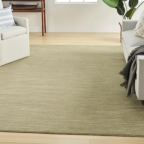 Nourison Essentials Indoor/Outdoor Green Gold 6′ x 9′ Area Rug, Easy Cleaning, Non Shedding, Bed Room, Living Room, Dining Room, Backyard, Deck, Patio (6×9)