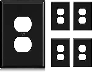 5x3 Inch Outlet Cover Decorator Wall Plate 1-Gang Duplex Electrical Outlet Cover Plates,Unbreakable Polycarbonate Thermoplastic, White (4-Pack, Single Duplex Decorative Switch Plate - View #8