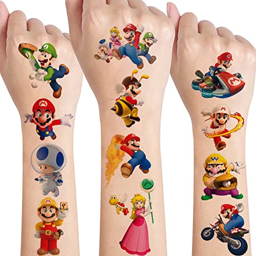 190+ Super Mario Tattoo Kinder,Hautfreundlich Kinder Tattoo Jungen Mädchen Wasserdichte...