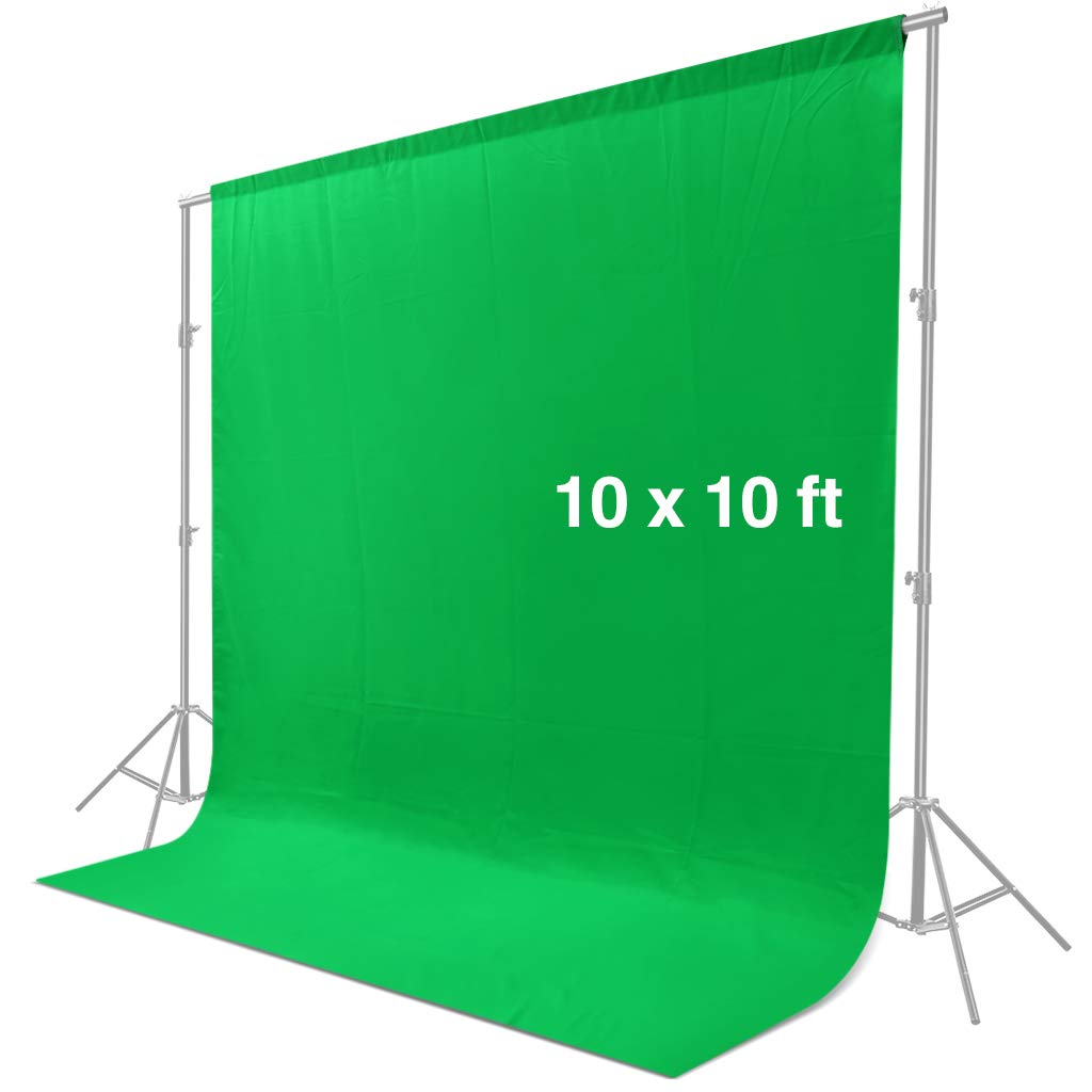 CRAPHY Photo Studio Backdrop 3 x 3 meters/ 10 x 10ft, Silk Cotton Cloth Collapsible Photo Background, Lightweight Seamless Sheet for Professional Photography - Green
