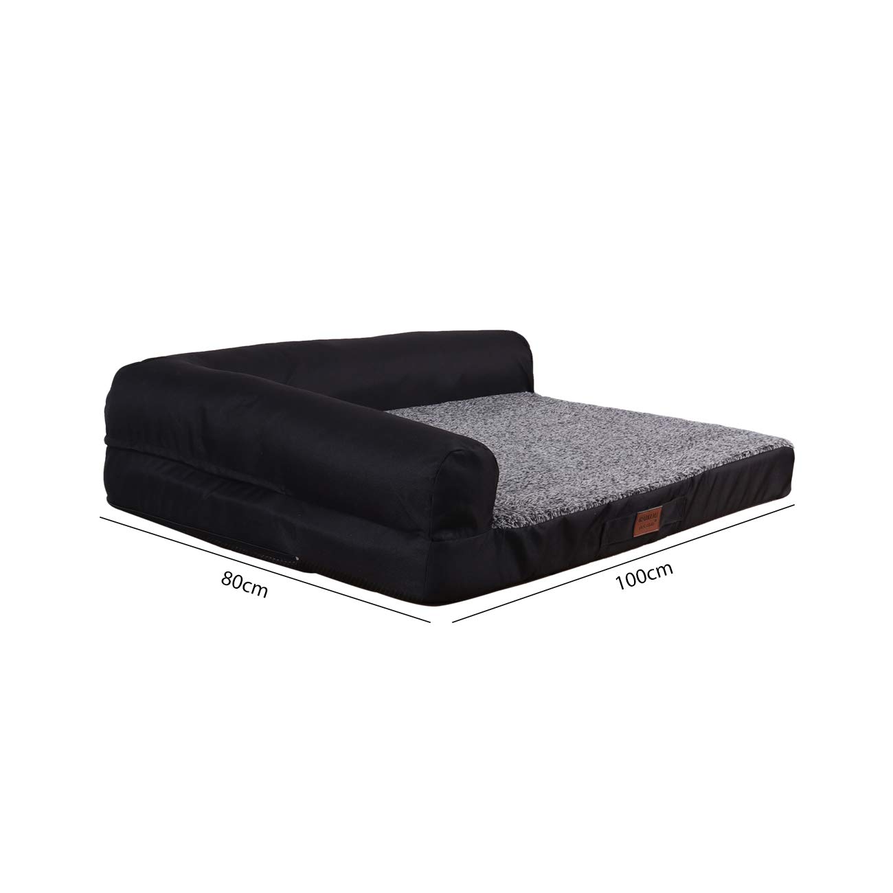 RAIKOU Cama Ortopédica para Perros Grandes,Sofá para Perros,Cama para Mascotas,Cama para Perro de Espuma viscoelástica,Desmontable y Lavable(Gris Mezclado,100 * 80cm)