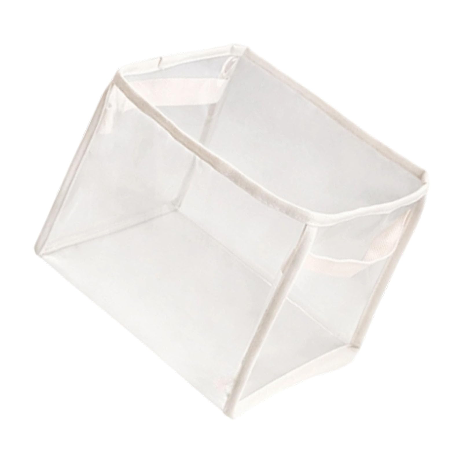 Multipurpose Storage Container with Handles, Foldable Clear PVC for Bedroom Bathroom Clear PVC Storage Bucket