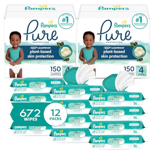Pampers Pure Protection Disposable Baby Diapers Size 4, 2 Month S...