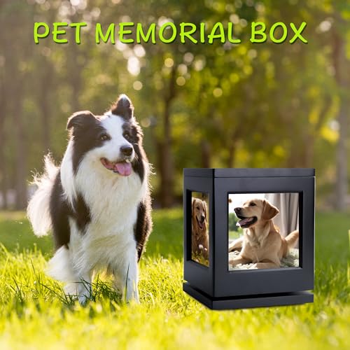 DiDiBirDi Haustierurne,Tierurnen für Hunde Urne Mit Fotorahmen Souvenirs,Urne für Katze Mit Asche Aufbewahrungsbeutel,Urne Hund Für 35kg große Hunde mit Stempelkissen - Gedenkgeschenk für verlorene
