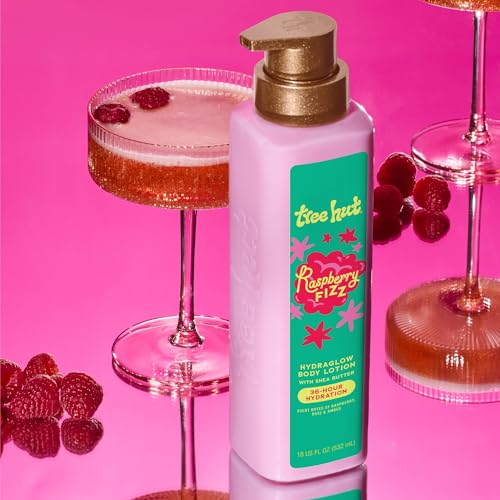 Image of Tree Hut Hydraglow Body Lotion, Raspberry Fizz, 18 Fl Oz | Hydrating & Nourishing Daily Moisturizer for Smooth, Radiant Skin, Lightweight Fast-Absorbing Formula