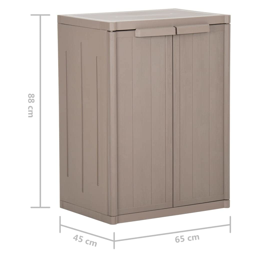 Armadio per archiviazione Armadio multifunzionale Armadio portaoggetti Armadio da Giardino Marrone 65x45x88 cm in Rattan PP Adatto a soggiorno, camera da letto, garage