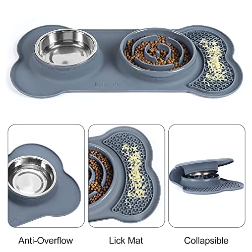 PANZZDA Slow Feeder Dog Bowls with Lick Mat, No Spill No Skid Interactive Bloat Stop Durable No Choking Healthy Design… - Image 2