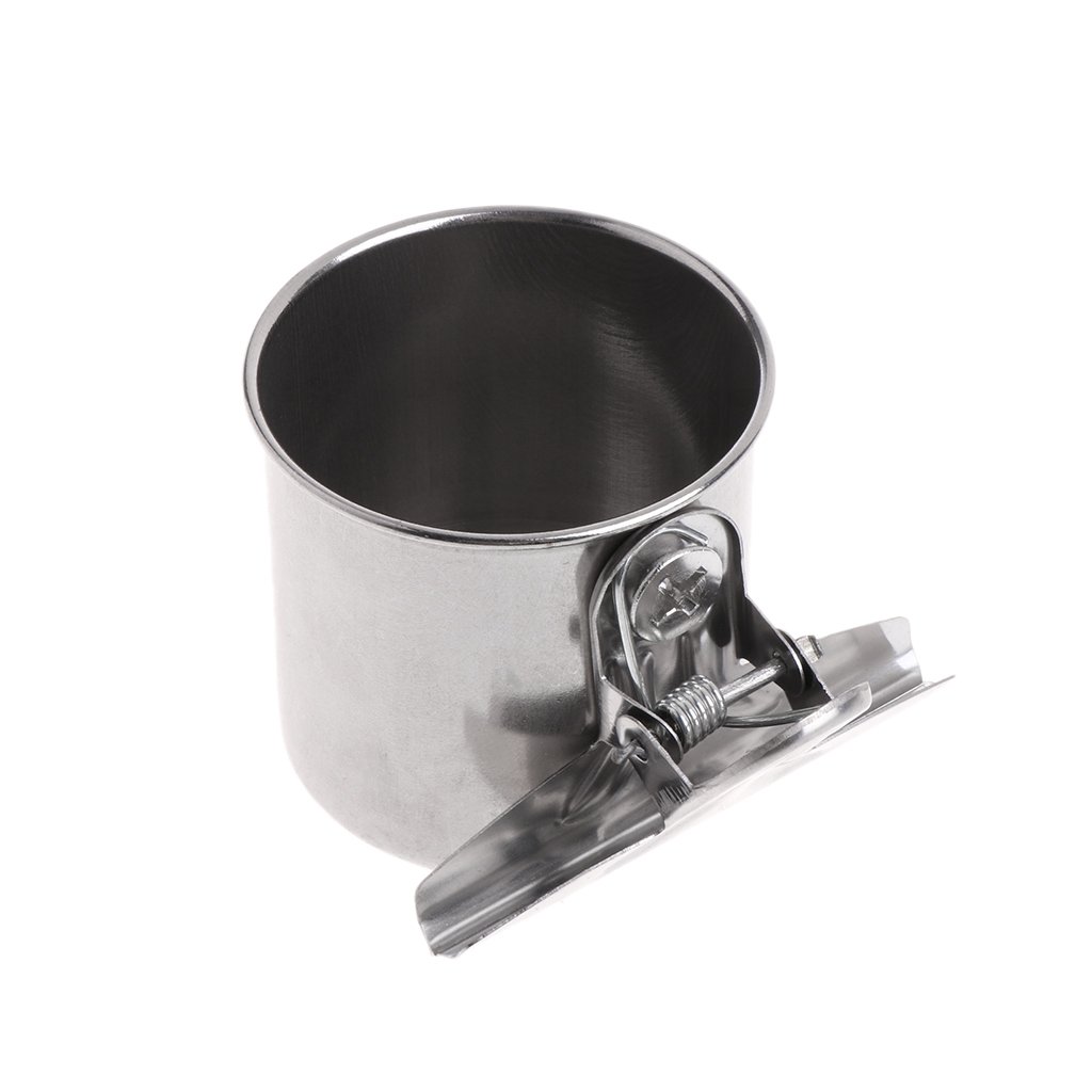 Yjcnelcr Bird Feeder Stainless Steel Bowls for Cage Parakeet Food Dish Parrot Water Cups with Clip for Canary Lovebird Bird Seed No Waste - image 7