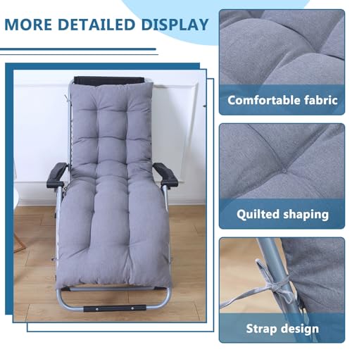 Coussin chaise zero gravite extra epais 8 cm pour bain de soleil de jardin - 5