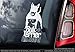 Sticker International Bull Terrier - Autocollant Voiture - Chien Signe Fenêtre, Pare-Choc Autocollant Cadeau - V007 - Blanc/Transparent - Interne Marche Arrière Imprimé, 220x100mm