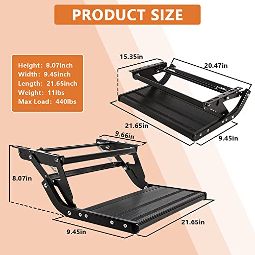 Homeon Wheels Rv Camper Steps Compact One-Hand Expand Or Collapse Manual Single Drop Down Steps Metal Solid Rv Stairs Folding Stable Ladders Outdoor Mobile Home Step Stool For Travel Camping Trailers #TOP2
