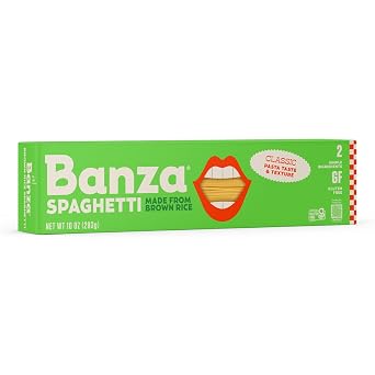 Banza Brown Rice Spaghetti - Gluten-Free Pasta Made in Italy - Non-GMO, 10oz - Classic Texture, Perfect for Leftovers
