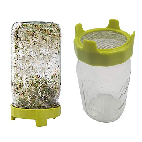 Iaywayii 4PCS Seed Sprouter Germination Cover Sprouting Filter Mason Can Lid Sprouting Net Cover Bean Sprouts Filter Gardening Supplies