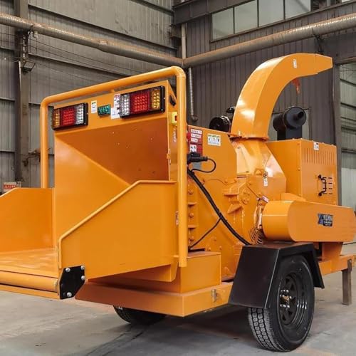 Professional Wood Chipper Machine with Self-Feeding and Drum Type Options, Portable Branch and Tree Limb Mulcher, Ideal for Orchard, Garden and Forestry Cleanup