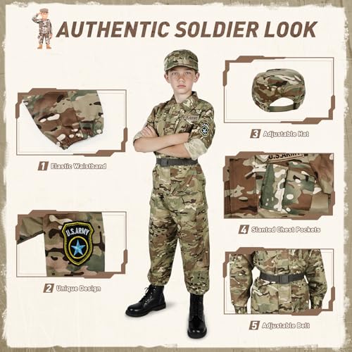 Disfraz de Soldado Militar para Niños, Camuflaje miniatura 3