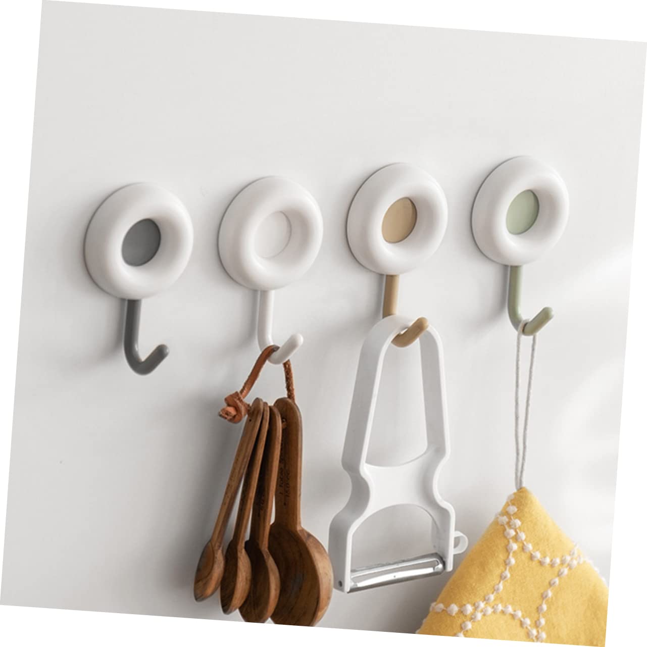 Alipis 12piezas Ganchos Adhesivos Multifuncionales Sin Daños Para Pared De Ganchos Para Colgar Toallas Abrigos y Utensilios De Cocina Resistente y Fácil De Instalar Para Baños y