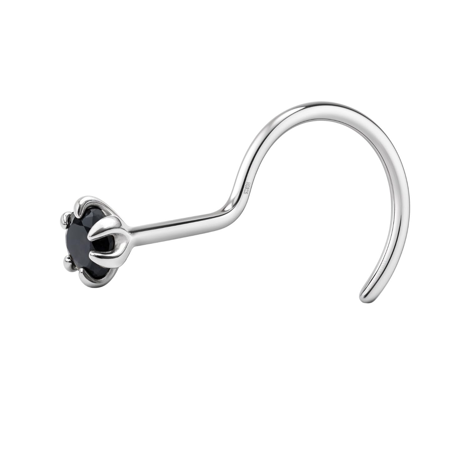 92.5 Sterling Silver Nose Pin for Women | Simple & Elegant Nose Piercing for Women & Girls | Lovely Gift - Black Gold-image-14