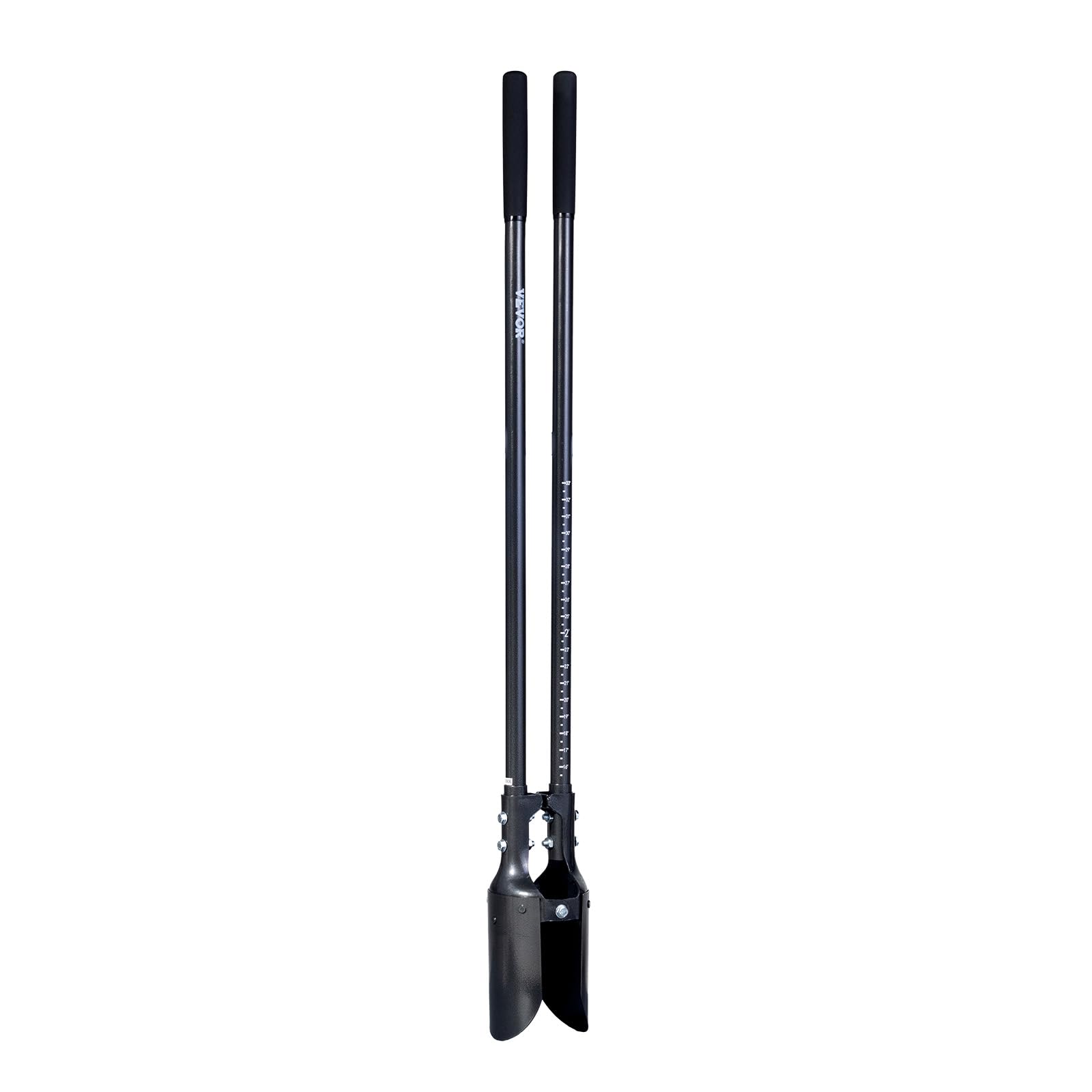 VEVOR Excavadora de Agujeros Manual para Postes Resistente con Mango de Acero al Carbono de 145 mm, Marcas de Escala y Hoja de Metal, Herramienta para Excavar Agujeros para Jardinería y Exteriores