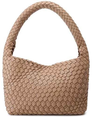 Woven Bag for Women, Vegan Leather Summer Beach Purse, and Travel Handbags Ladies' Retro Chic Shoulder Bags