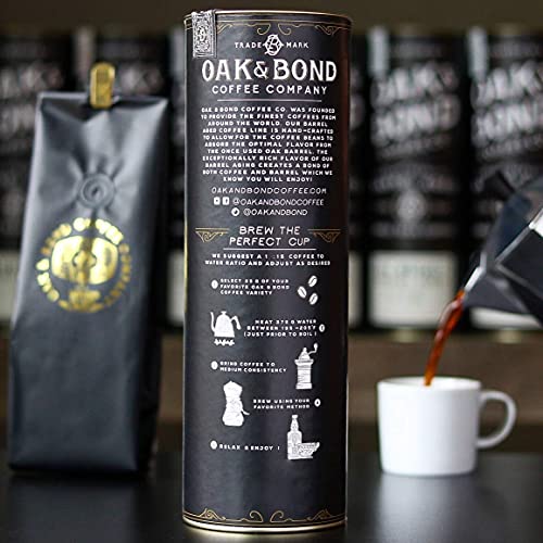 Oak & Bond Coffee Co. Colombia Single Origin And Bourbon Barrel Aged Coffee Bundle, Whole Bean Arabica - 22Oz. Total #TOP4