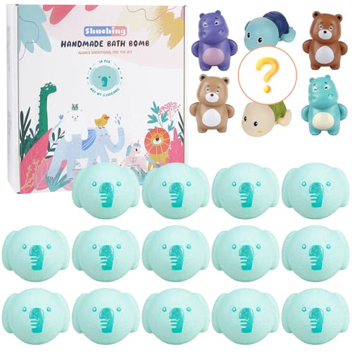 SHUCHING 14 Bombas de Baño Elefante Niños, Bolas de Baño Infantiles con Pistola de Agua de Juguete, Set de regalos de Cumpleaños, Navidad, Halloween