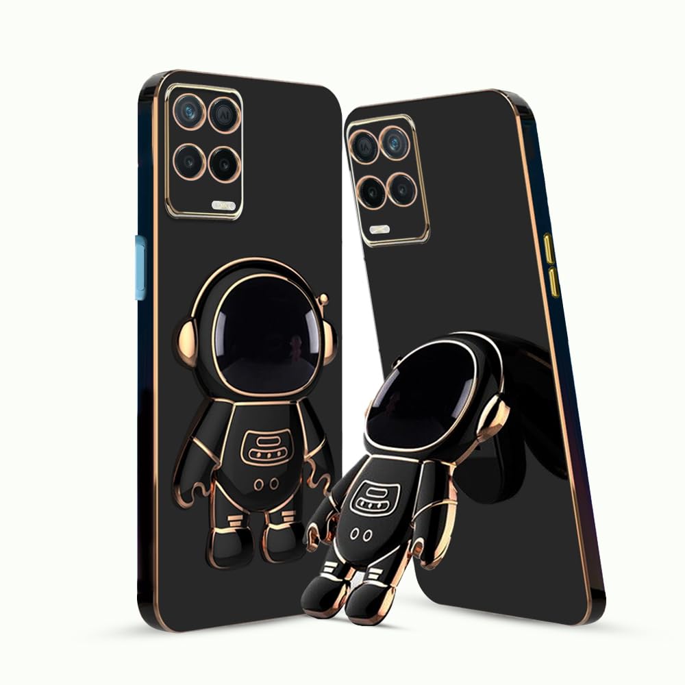 KARWAN®️ 3D Astronaut with Folding Stand Back Cover Case Compatible for Realme 8 (5G) | Slim electroplated case | Stand case | Soft TPU | Space Astro Theme | Camera Protection-Black (B0C7L7PN5S) Amazon Price History, Amazon Price Tracker