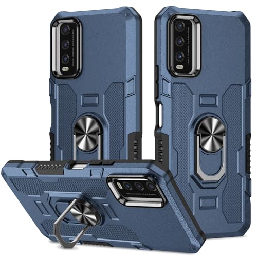 Coque Vivo Y20 antichoc de qualité militaire avec anneau bleu
