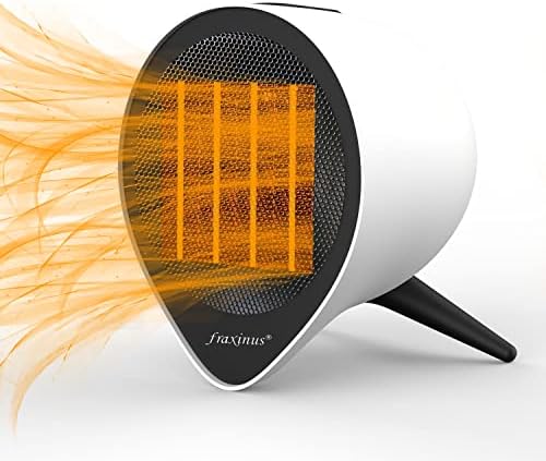 Small Electric Space Heater, Portable Ceramic Heater for Office, Safe and Quiet, 1-15 Hours Timer, Cool Touch Panel Control, Heat Up 200 Square Feet for Office Room Desk Indoor Use (White)