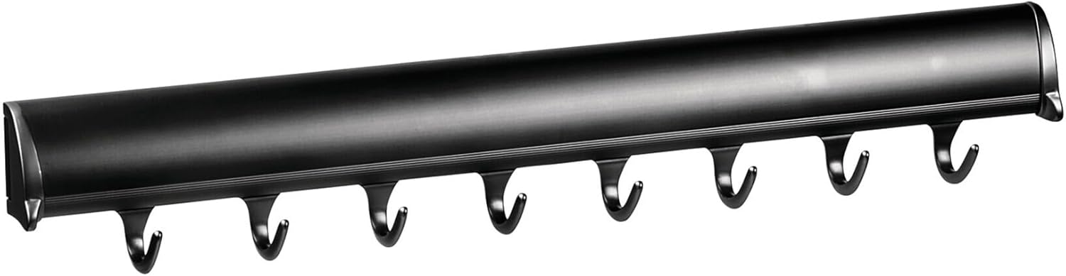 Brixwell QILI-004 Belt Rack, TAG Synergy Elite Collection, 8 Hook, 17 15/16" With full extension slide, Matt gold Matt gold