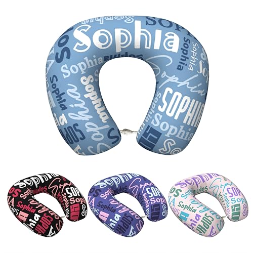 GOWRACOG Custom U-Shaped Pillow with Name,Customized Neck Pillow for Car, Custom Monogram Memory Foam Pillows,Personalized Plane Pillow Travel Pillow for Napping,Gift for Friends Staff
