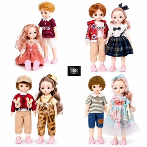 Image of DSR 30 CM Boy & Girl Fashion Doll Set | Cute Couple Dolls with Pink Shoes | Stylish Kids Toy (30CM) (BOY & Girl)