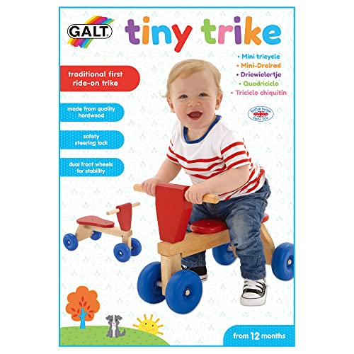 Galt Toys, Tiny Trike, Wooden Baby/Infant Trike First Bike, Ages 1 Year Plus