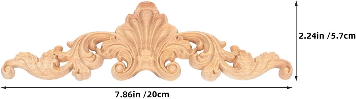 2pcs Wood Appliques for Door and Furniture Decorative Onlays