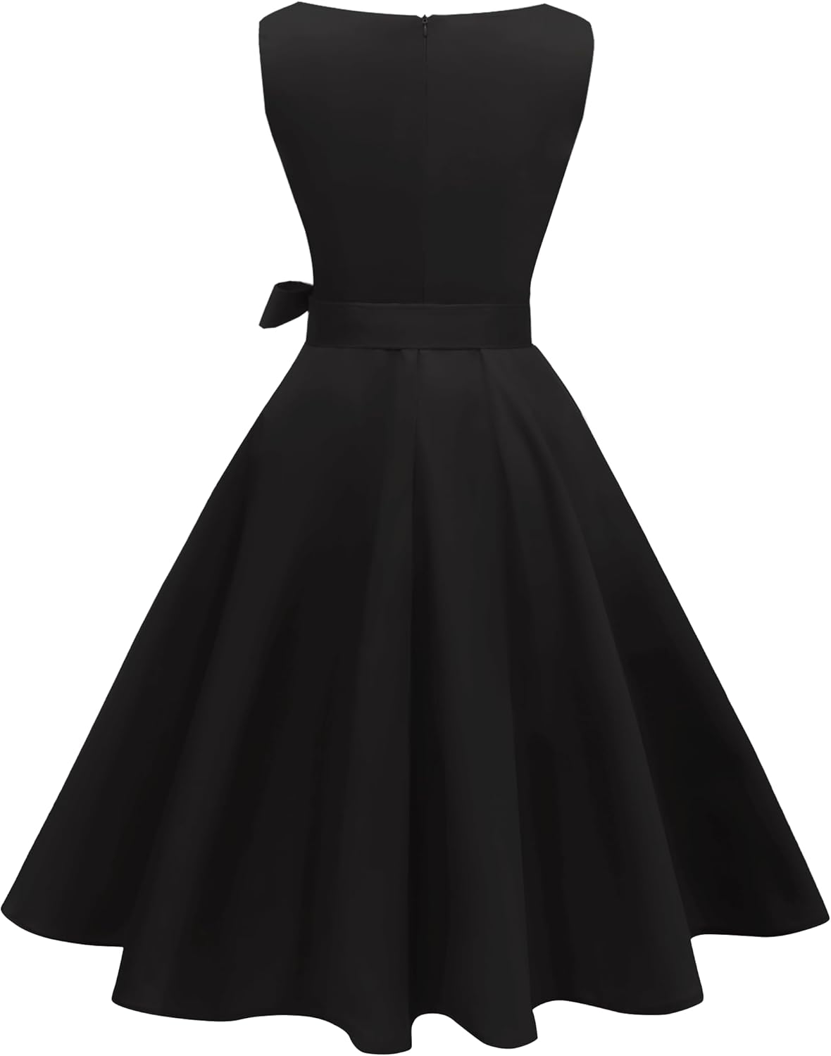 Girstunm 1950s Dresses for Women Sleeveless Audrey Hepburn Tea Party Swing Dress Retro Cocktail Dress with Pockets - Image 4