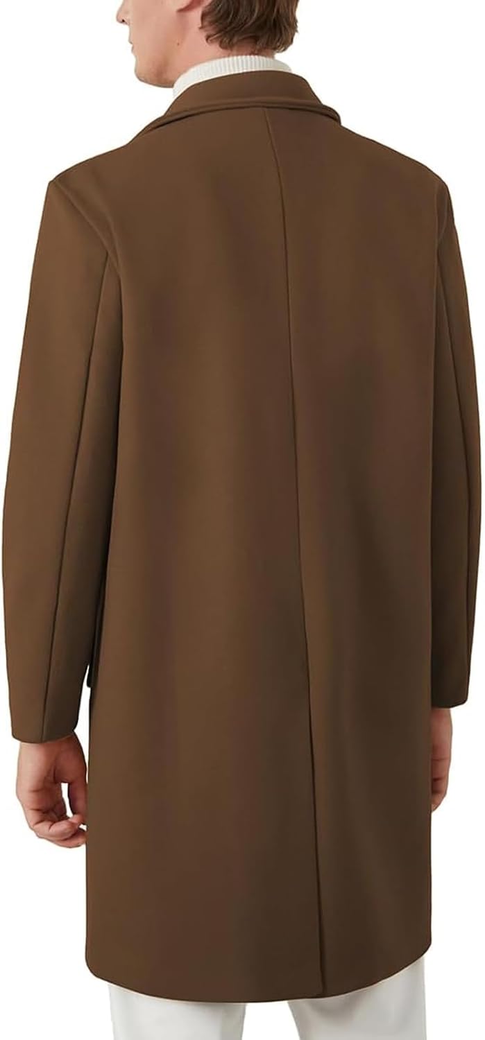 Rear View of INVACHI Mens Wool Coat