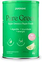 Pure Green Suco Verde em Pó Detox Natural Sabor Limão Purewave - 30 doses 150g - Para Inchaço e Saúde Intestinal