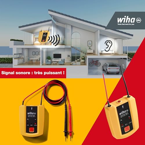 Testeur de continuite Wiha 45222 LED CAT II 600 V jaune et noir