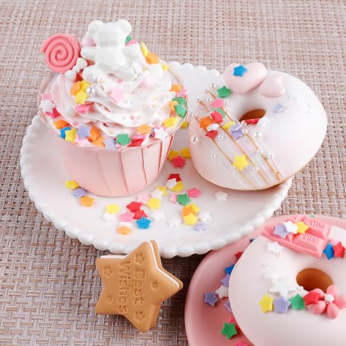 Image of Rainbow Star Sprinkles, Edible Colorful Stars Confetti for Cake Decorating | Rainbow Sprinkles Mix for Baking Topping, Cupcakes, Cookies, Ice Cream, Birthday Party Celebration Christmas Holiday Supplies