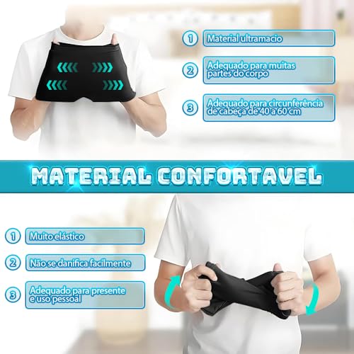 Touca para Enxaqueca, Touca Enxaqueca, Touca Tapa Olhos Gel, Touca para Dor de Cabeça, Máscara Gel S