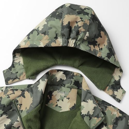 image for MGEOY Boys Rain Jacket Lightweight Waterproof Hooded Fleece Lined Rain