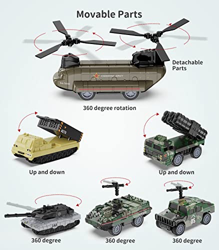 Geyiie 15154 Small Army Toy Cars, Geyiie Die Cast Military Truck Vehicles Toys thumb #3