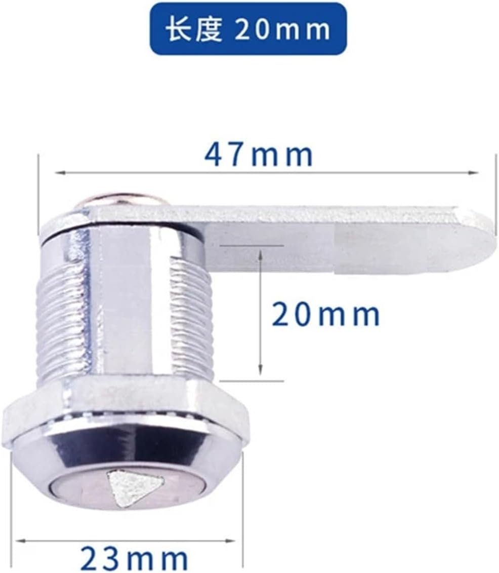 Zinc Alloy Triangle Lock Can Tongue Cam Lock Furniture Drawer Locks 1Pcs(16mm-a Set-Zinc)
