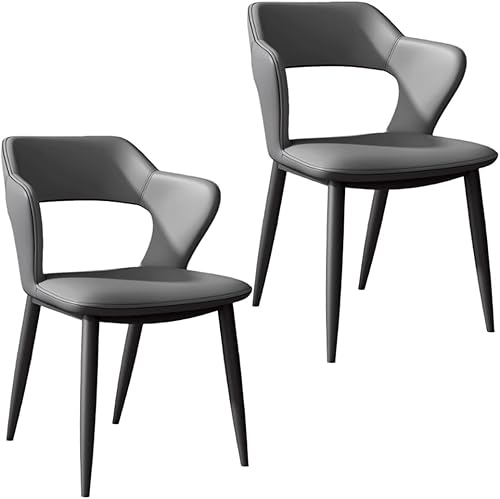 Miniatura 20 de YVYKFZD Leather Dining Chairs Set, Kitchen Chairs with Curved Back, Upholstered Dining Room Chair, Comfy Side Chair Lounge Armchair, for Living